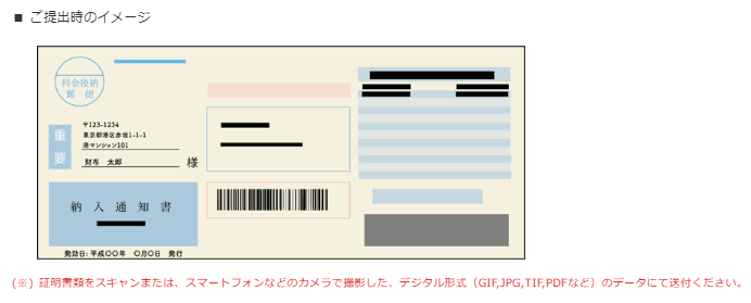 現住所確認資料の提出イメージ